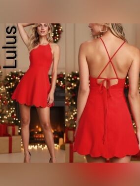 Lulu’s red Strappy back mini party dress